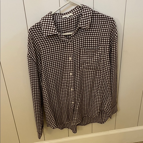 Z Supply Tops - Z Supply Brown and White Checkered women’s Shirt